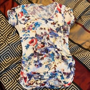 Full moon floral maternity shirt
